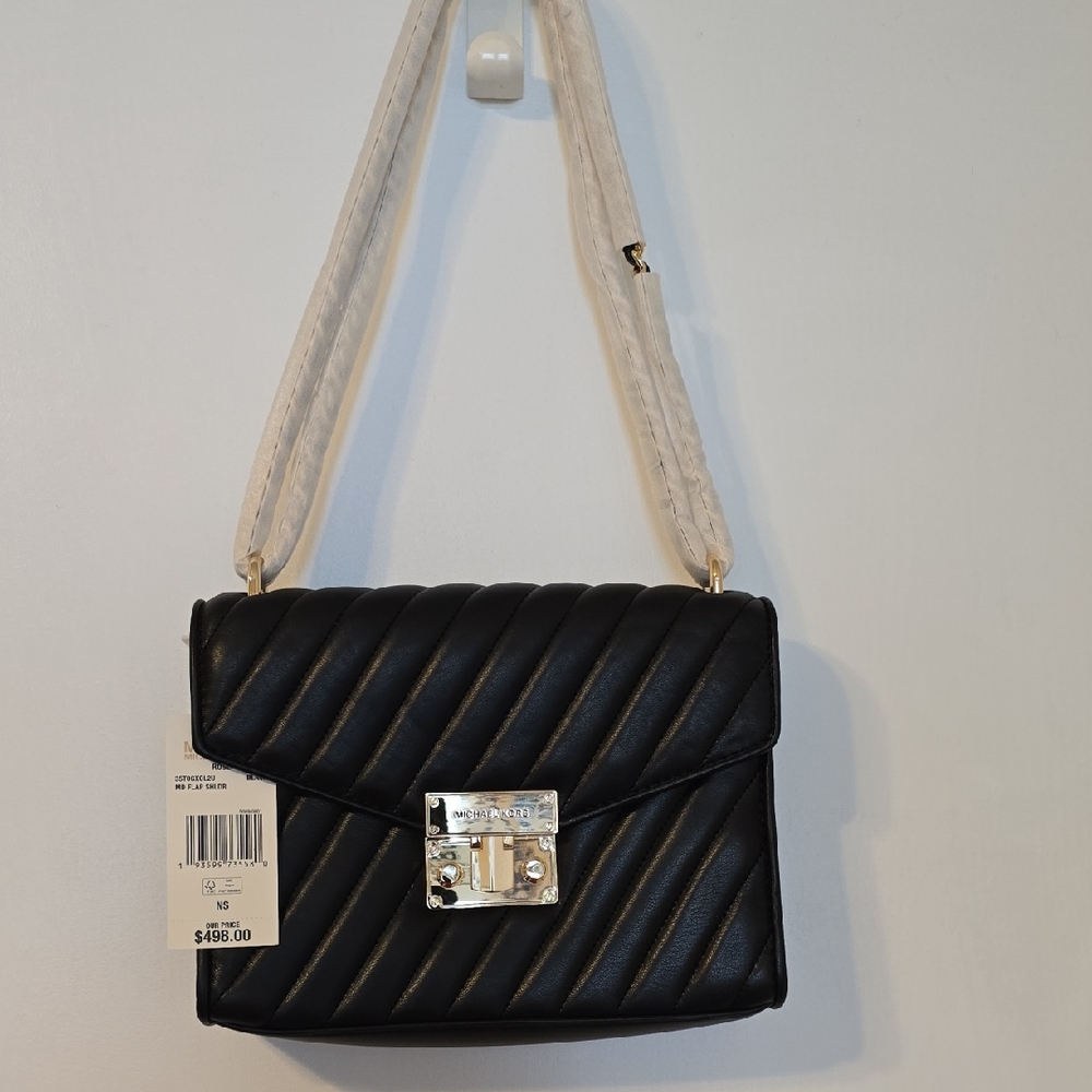 Michael Kors Black Quilted Crossbody Bag
